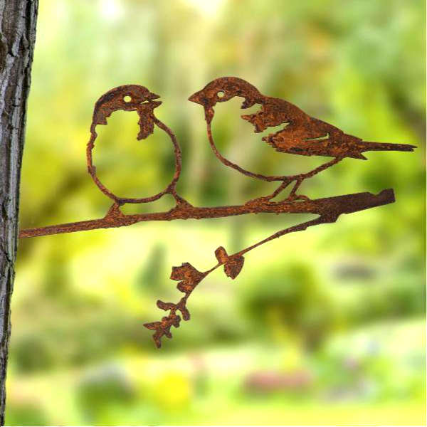 Fiche de massif en métal Trio d'oiseaux, décoration de jardin aspect  rouille, hauteur 110 cm - Votre boutique en ligne suisse d'articles en  matières naturelles