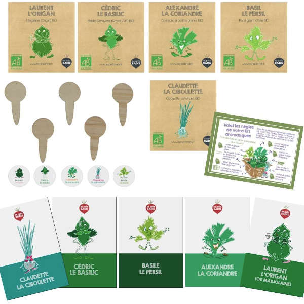 Kit herbes aromatiques bio pour enfants - Boutique du jardin